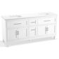 Kohler Quo 72" Double Bathroom Vanity in White with 3 cm Pure White Quartz Top and Oval Sinks, , large