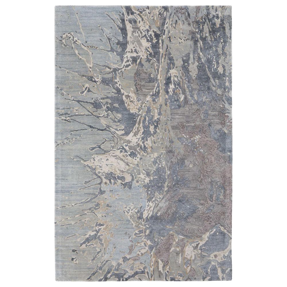Feizy Zarah 3"6" x 5"6" Blue and Charcoal Area Rug, , large