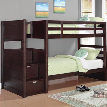 Pacific Landing Elliott Bunk Bed in Cappuccino, , large