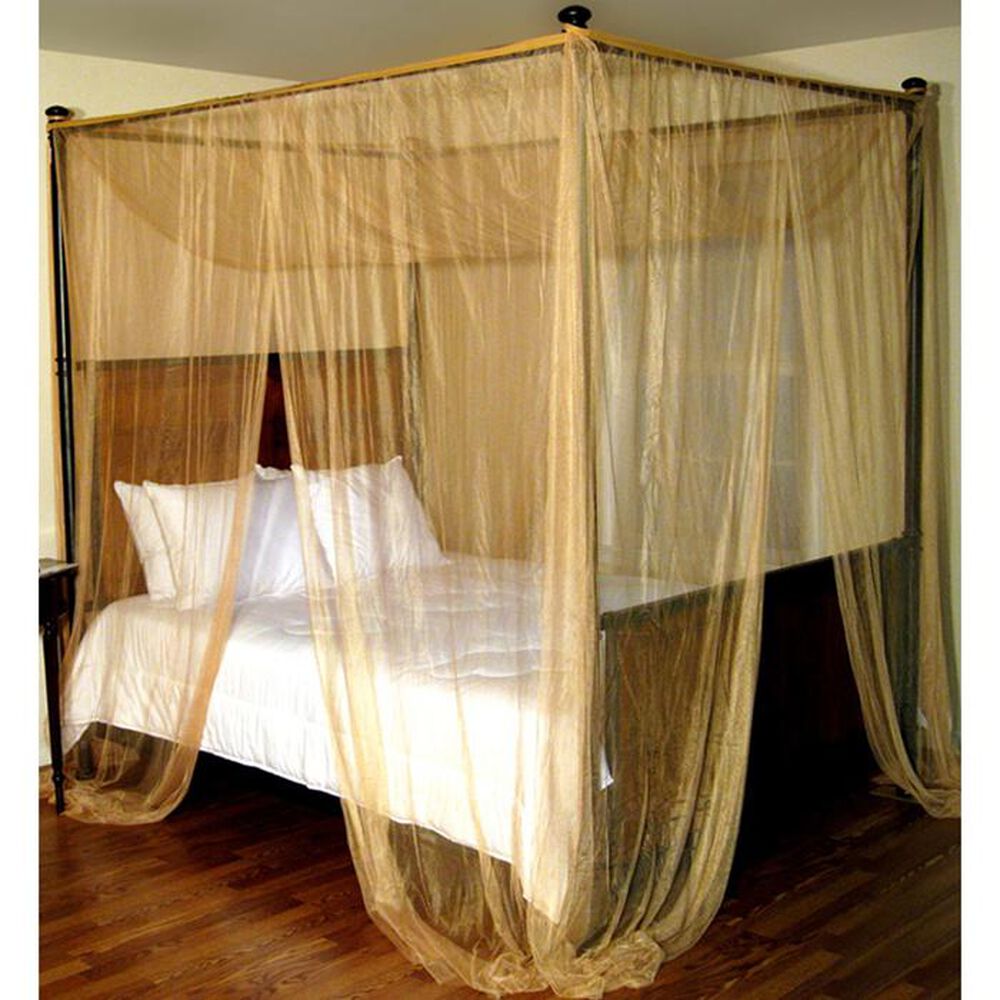 Epoch Hometex Palace Four Poster Bed Canopy in Gold, , large