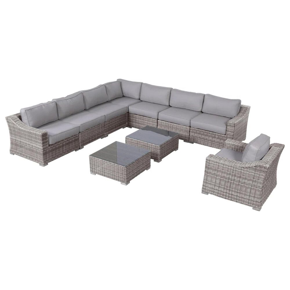 Hearth and Haven 10-Piece Outdoor Sectional Set in Gray, , large