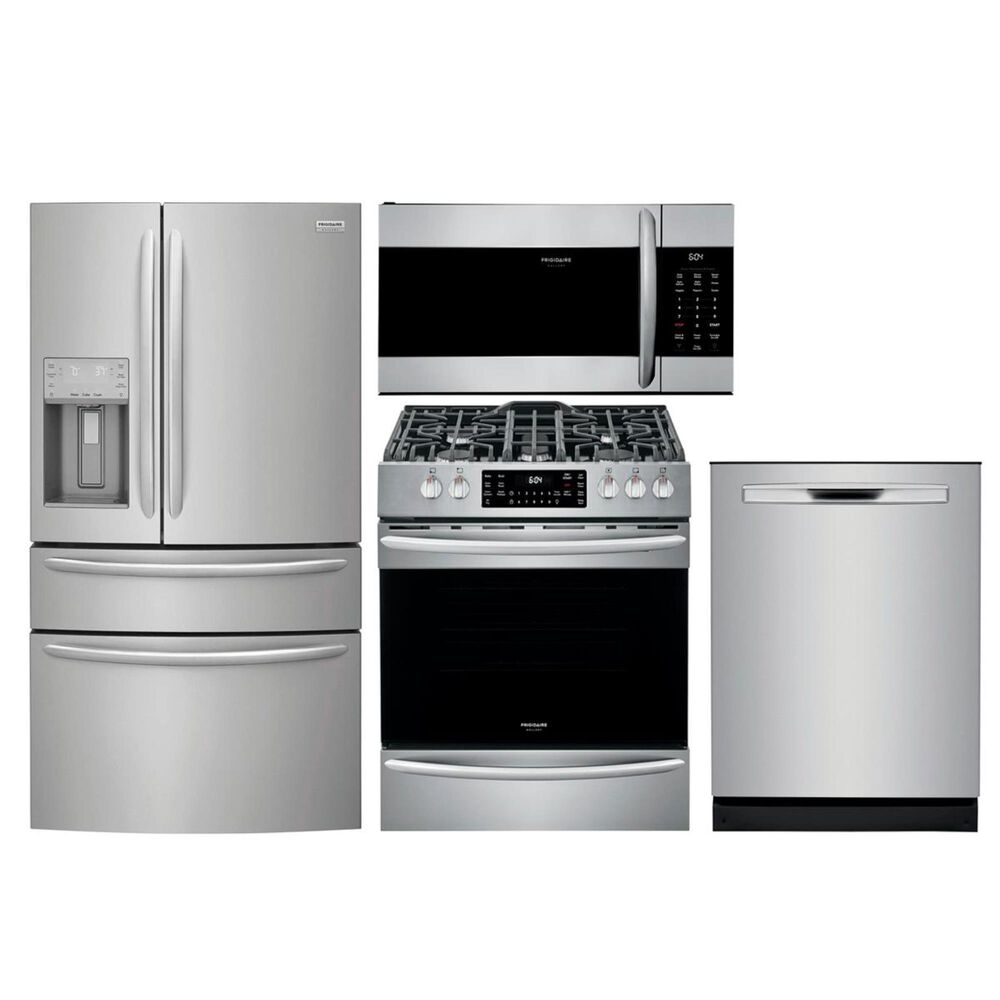 Frigidaire Gallery 4-Piece Kitchen Package with Slide-in Gas Range - Stainless Steel, , large
