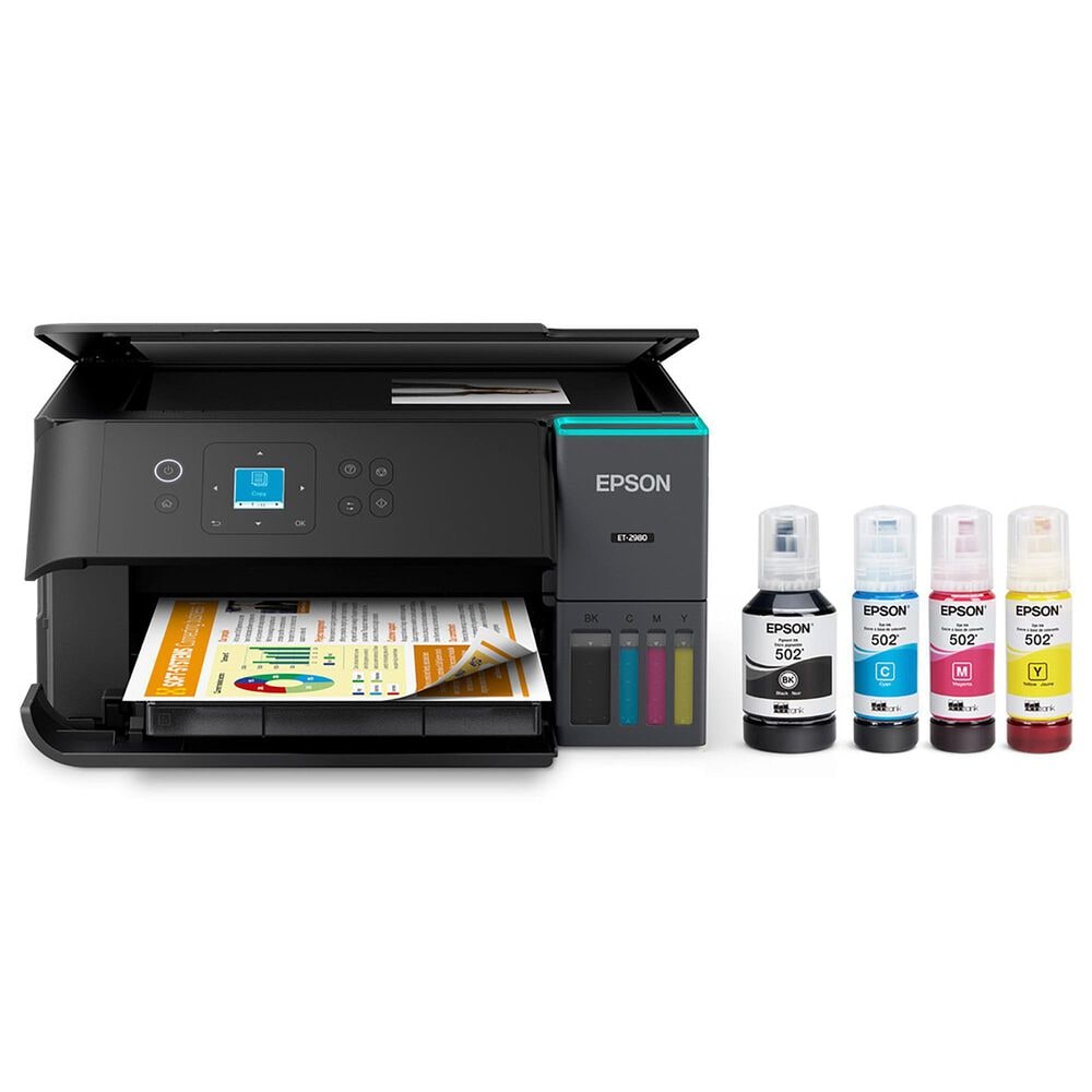 Epson EcoTank ET-2980 Wireless All-in-One Color Supertank Printer in Black, , large