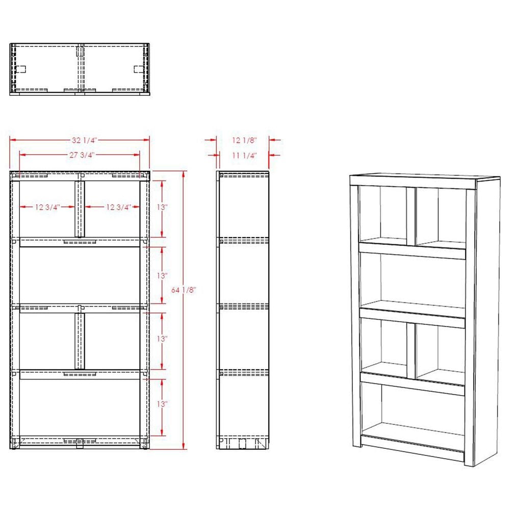 Legends Home Sausalito 64" Bookcase in Whiskey, , large