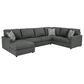 Ashley Edenfield 3-Piece Right Facing U-Shaped Sectional with Chaise in Charcoal, , large