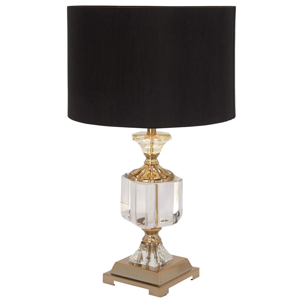 Maple and Jade Glam Square Base Table Lamp in Gold and Clear, , large