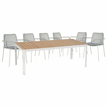 International Home Miami Amazonia 7-Piece Patio Dining Set in Brown and Light Gray, , large