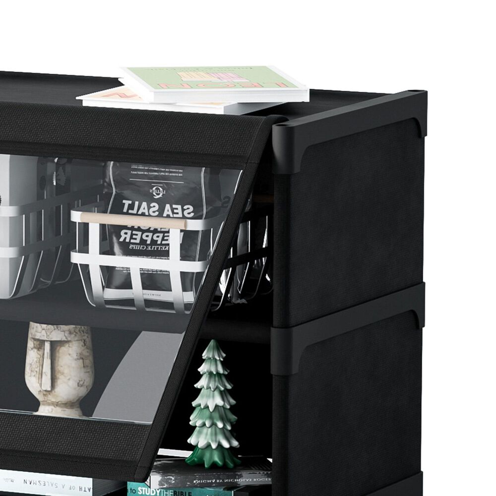 HOMLUX 3-Tier Storage Cabinet with Adjustable Shelves in Black, , large