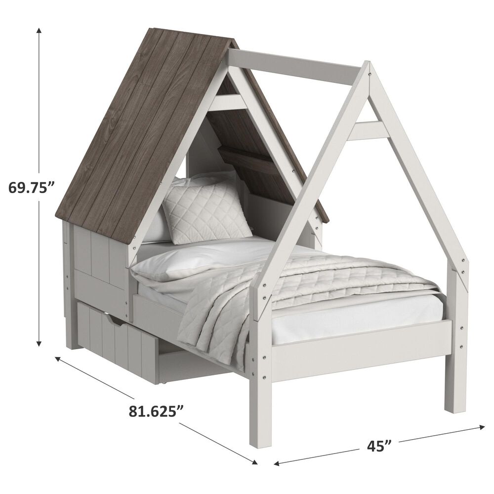 Eastern Shore Twin Canopy House Bed in White, , large