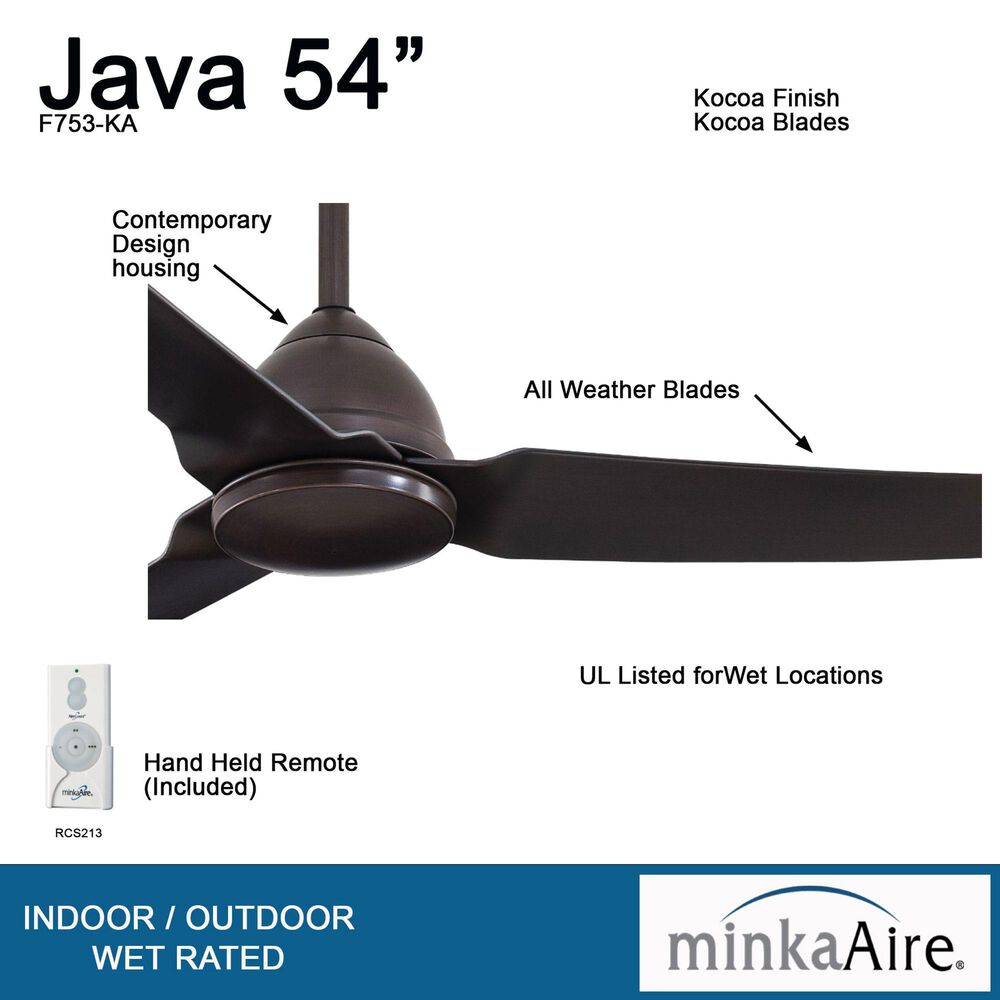Minka-Aire Java 54" Ceiling Fan in Kocoa, , large
