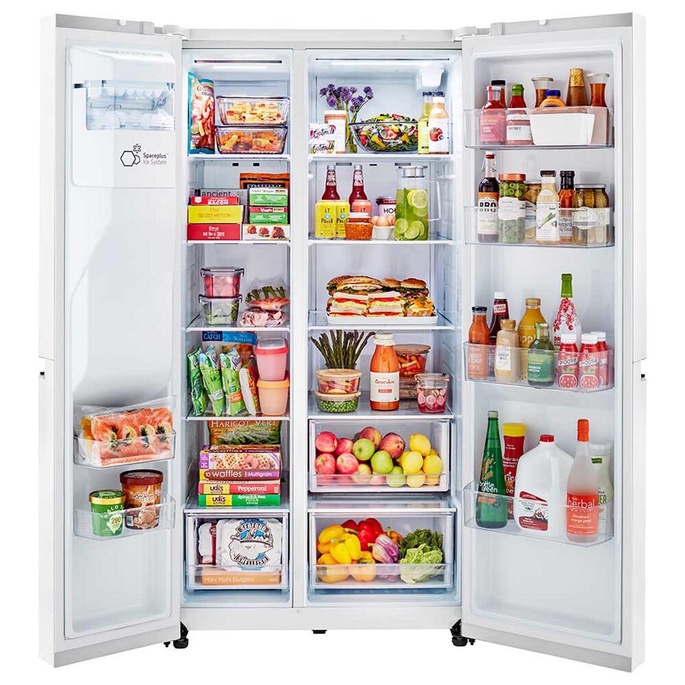 LG 27.2 Cu. Ft. Side-by-Side Refrigerator with Smooth Touch Ice Dispenser in Smooth White, , large