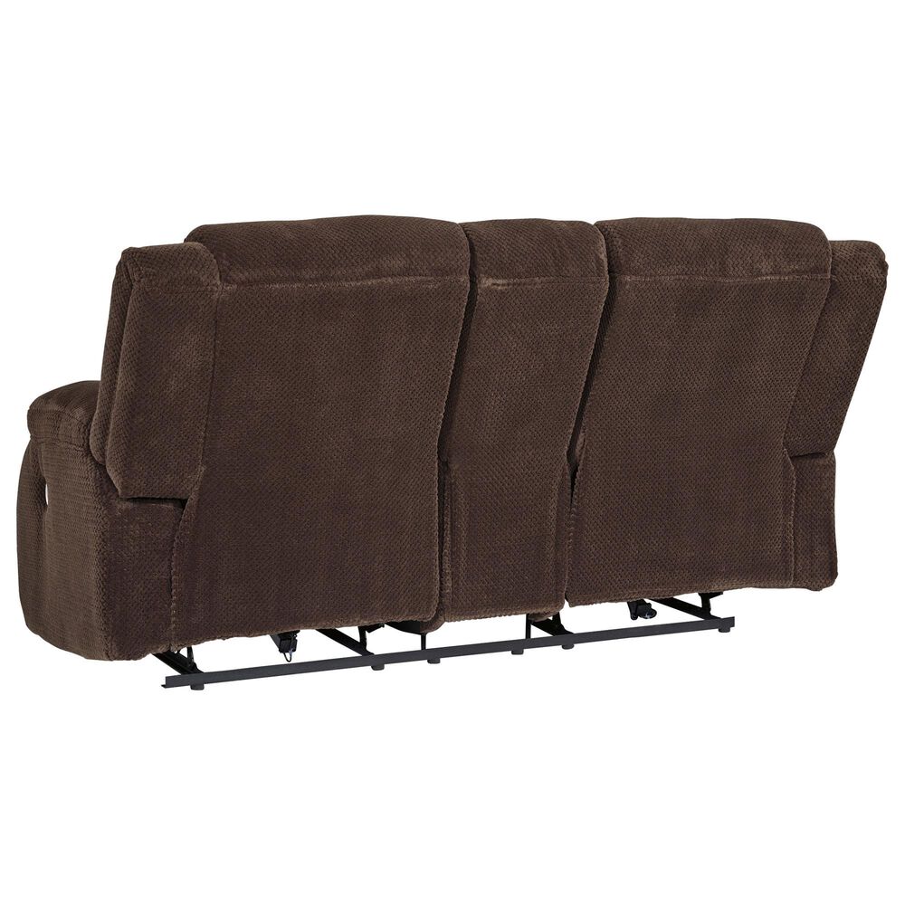 Ashley Observation Power Reclining Loveseat with Console in Chocolate Velvet, , large