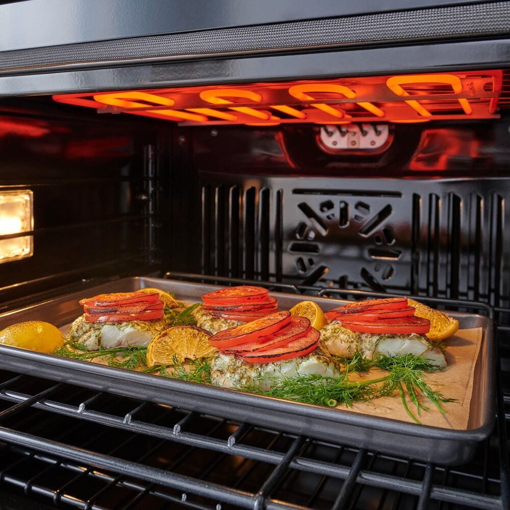 Monogram 4-Piece Kitchen Package with Stainless Steel 30&quot; Wall Oven and Black Electric Cooktop, , large