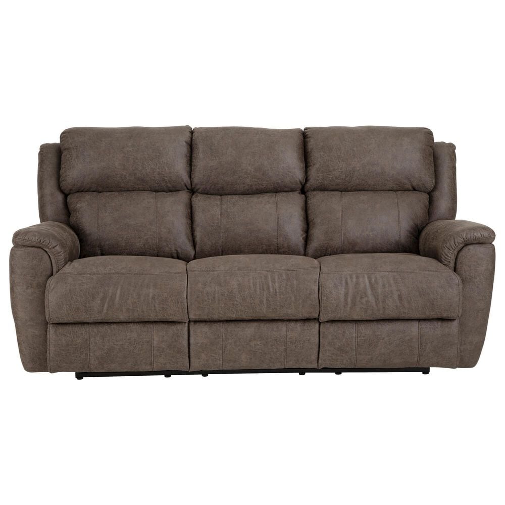 HomeStretch Milan Manual Reclining Sofa with Drop Down Table in Espresso, , large