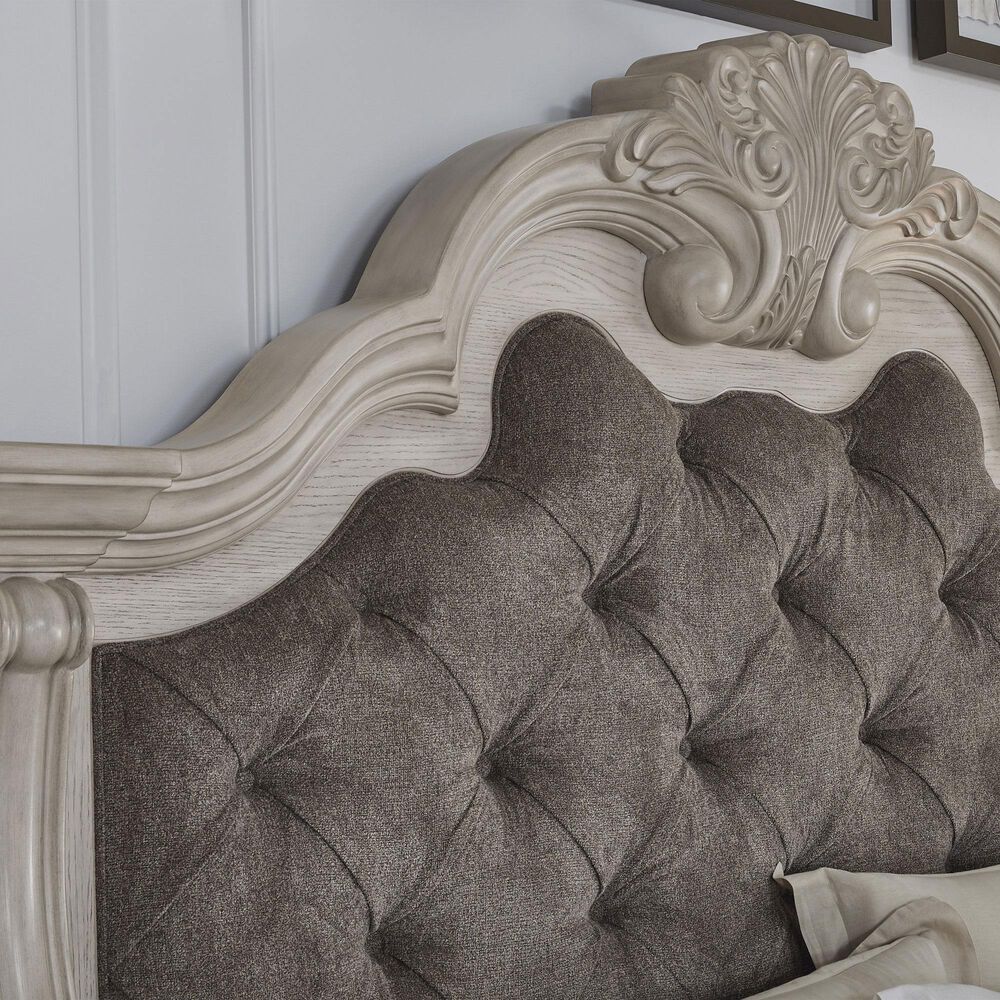 Millenium Bruchandi 4-Piece King Panel Bedroom Set in Antique White, , large