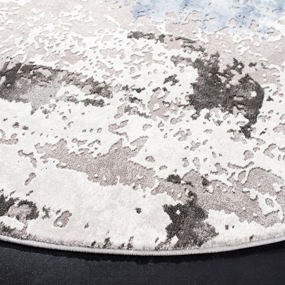 Safavieh Craft CFT820F 4&#39; Round Grey and Blue Area Rug, , large