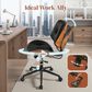 HOMLUX Ergonomic Swivel Office Chair with Button-Tufted Cushion in Black, , large