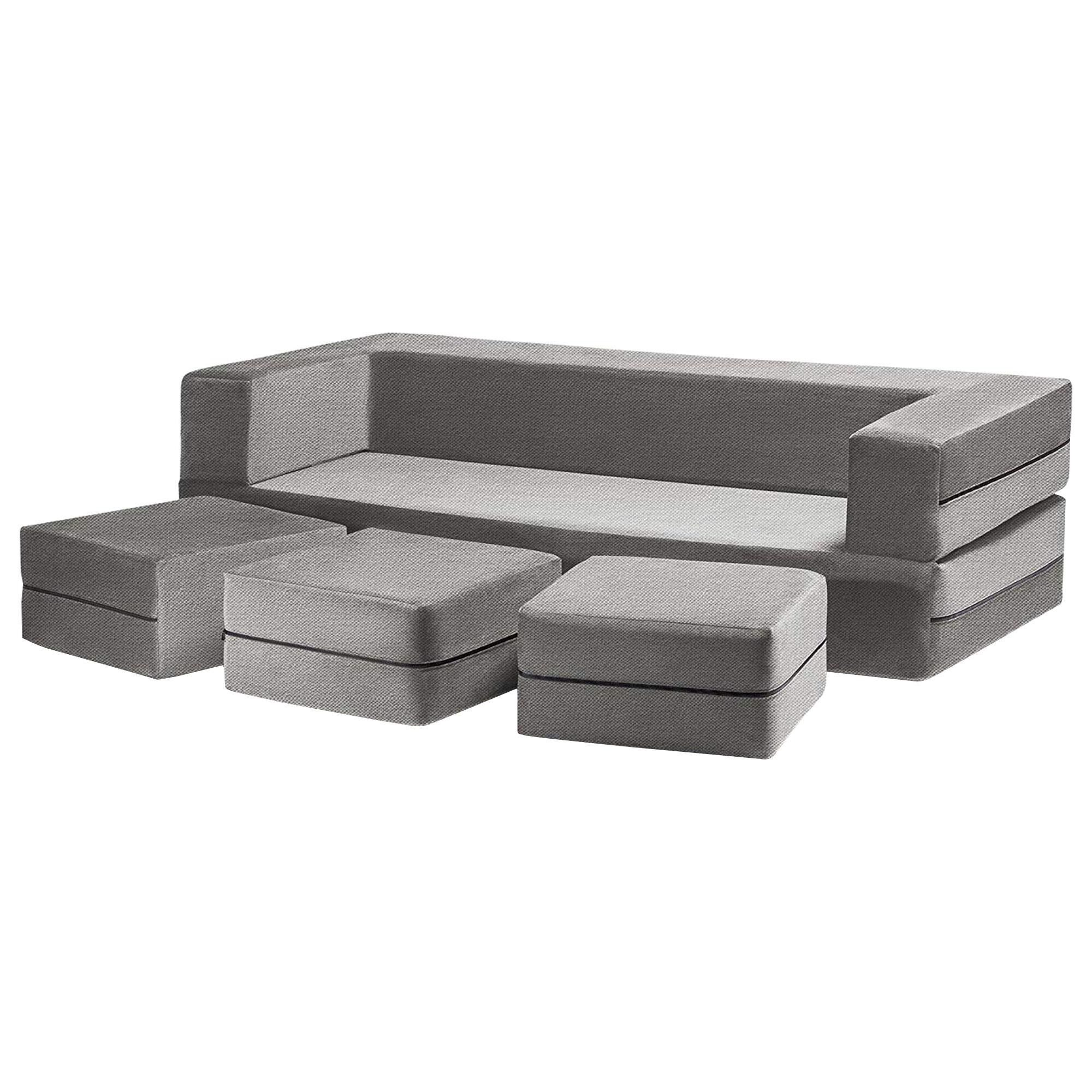 Jaxx big kids convertible sleeper sofa & ottoman set top