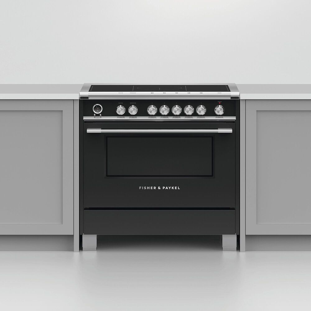 Fisher and Paykel 36" Classic Induction Range with 5 Burners in Black