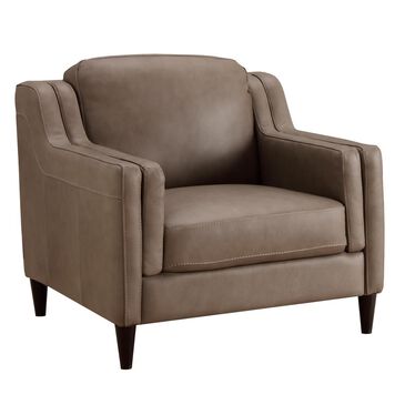 Chateau D"ax Leather Arm Chair in Taupe, , large