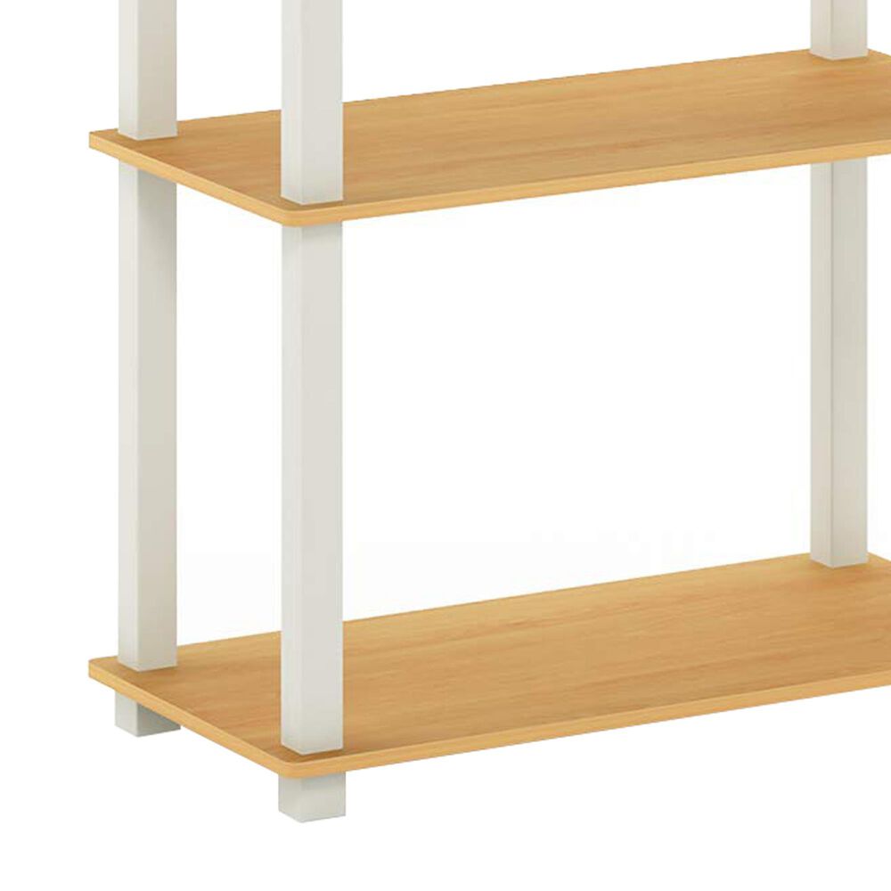 HOMLUX 5-Tier Display Rack in Beech and White, , large