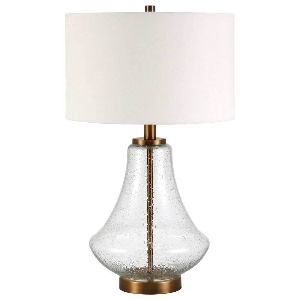 Hudson and Canal Lagos Table Lamp in Seeded Glass/Brass, , large
