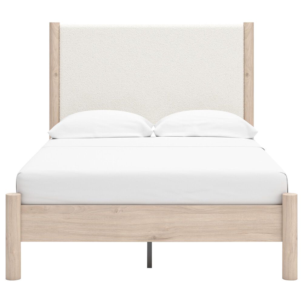 Ashley Cadmori 3-Piece Queen Platform Bed with Two Nightstands Set in Brown and White, , large