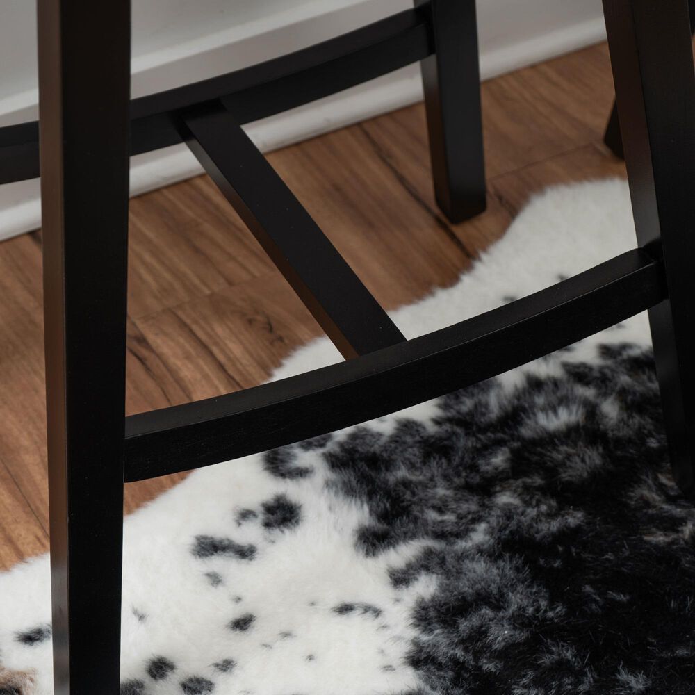 Linon Home Decor Culver Counter Stool with Black Cushion in Black (Set of 2), , large