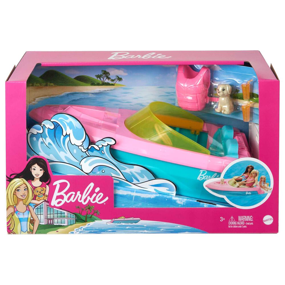 Barbie Boat Vehicle with Puppy, , large