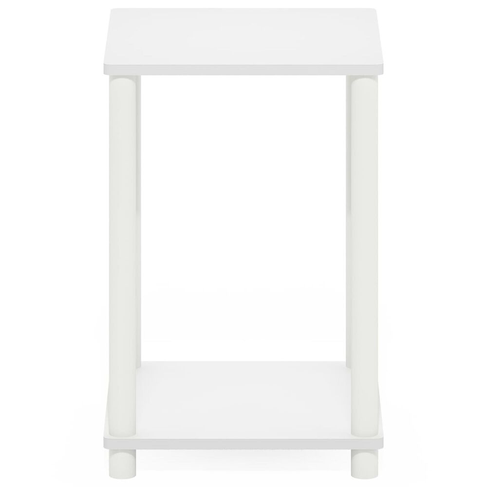 HOMLUX 2-Tier Turn-N-Tube End Table in White, , large