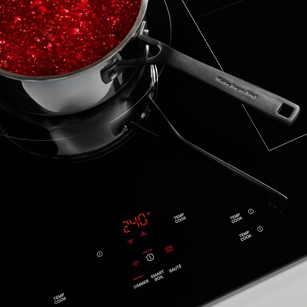 KitchenAid 30&quot; Induction Cooktop with 5 Cooking Zones in Black and Stainless Steel, , large