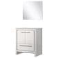 Lexora Home Lafarre 30" Single Bathroom Vanity in Rustic Acacia with 2 cm White Cultured Marble Top, Rectangular Sink and 28" Mirror, , large
