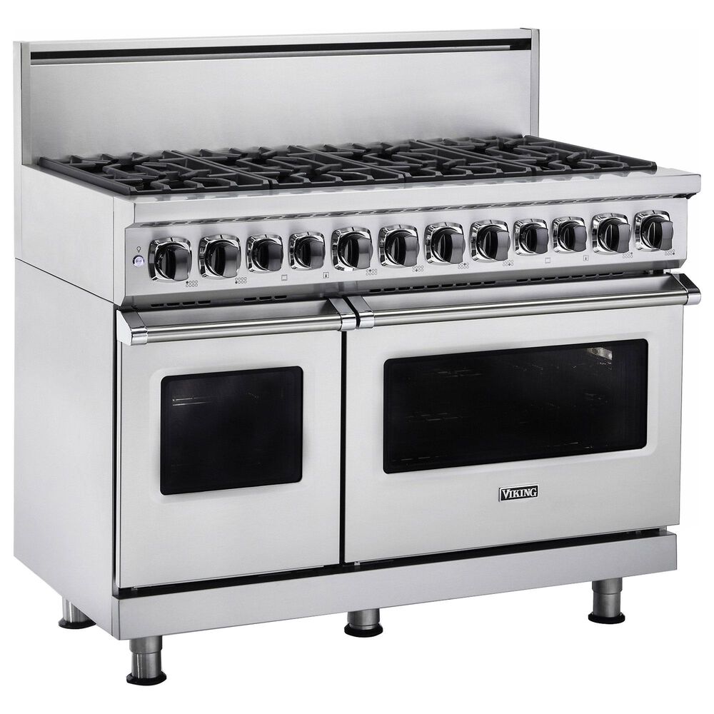 Viking Range 48&quot; Freestanding Dual Fuel Range with 8 Burners in Stainless Steel, , large
