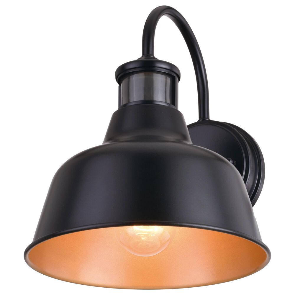 Vaxcel Cody 1-Light Outdoor Motion Sensor Wall Sconce in Dark Bronze and Light Gold, , large