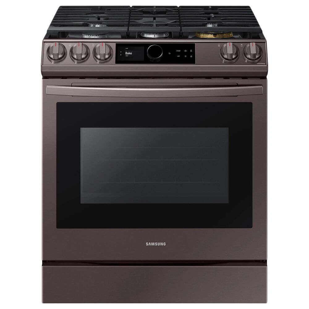 Samsung 6.0 Cu. Ft. Front Control Slide-in Gas Range with Smart Dial, Air Fry and Wi-Fi in Tuscan Stainless Steel, , large