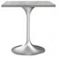 Leisuremod LeisureMod Verve Collection 27 Square Dining Table, Brushed Base with Laminated White Marbleized Top, , large