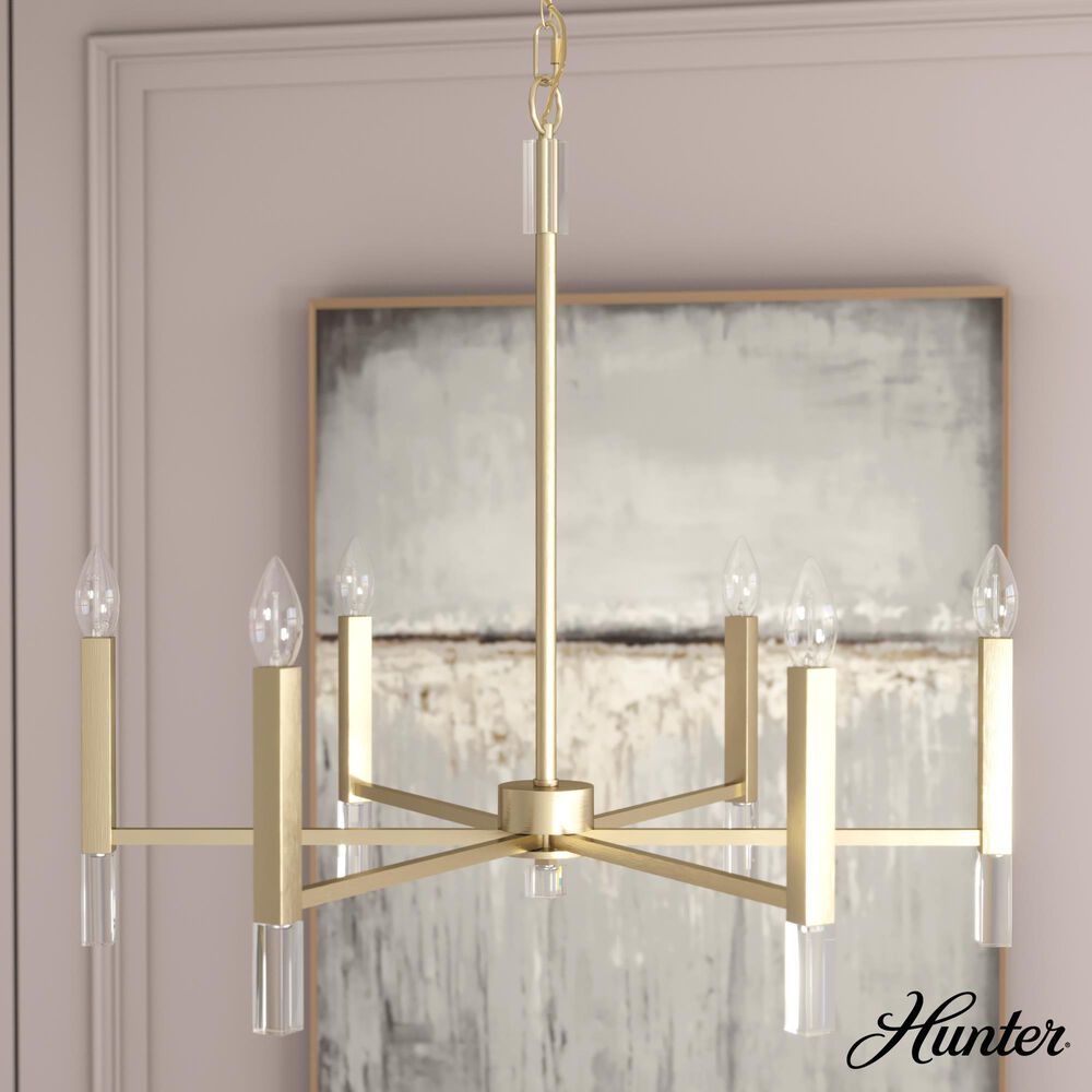 Hunter Sunjai 6-Light Chandelier in Alturas Gold, , large