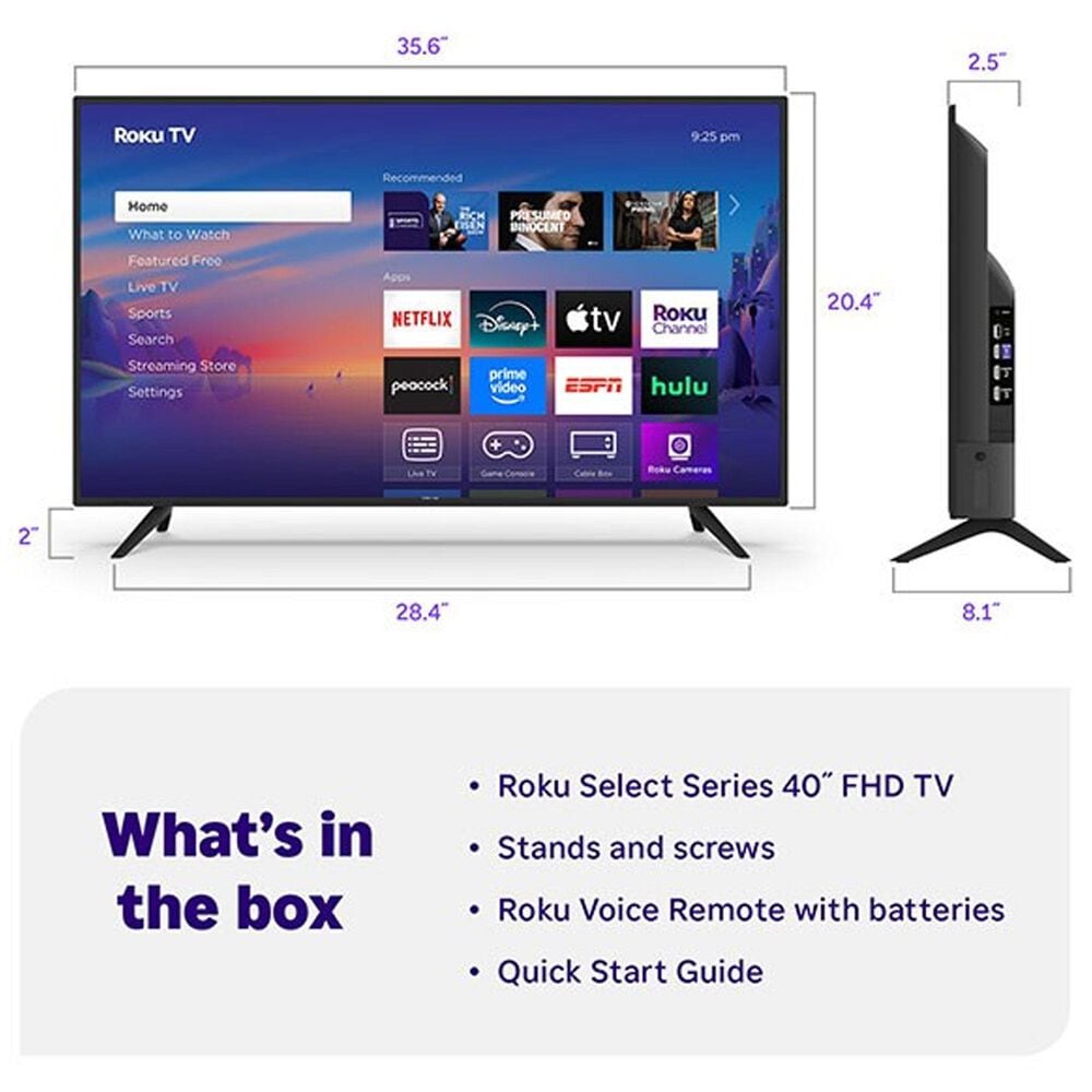 Roku 40&quot; Class Select Series Full HD LED in Black - Smart TV, , large