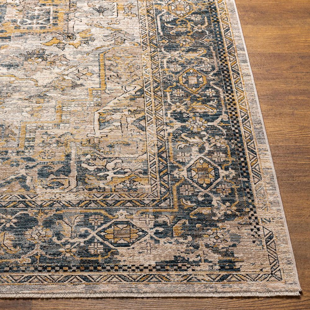 Surya Aspendos APS-2321 5&#39; x 7&#39;5&quot; Teal, Mustard, Black, Medium Gray, Charcoal and Light Beige Area Rug, , large