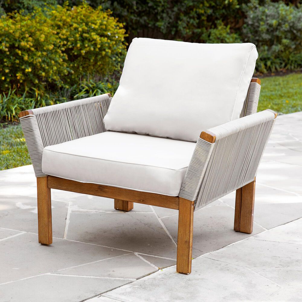 Southern Enterprises Brendina Arm Chair in Oiled Acacia and Natural &#40;Set of 2&#41;, , large