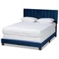 Baxton Studio Clare King Upholstered Panel Bed in Navy Blue, , large