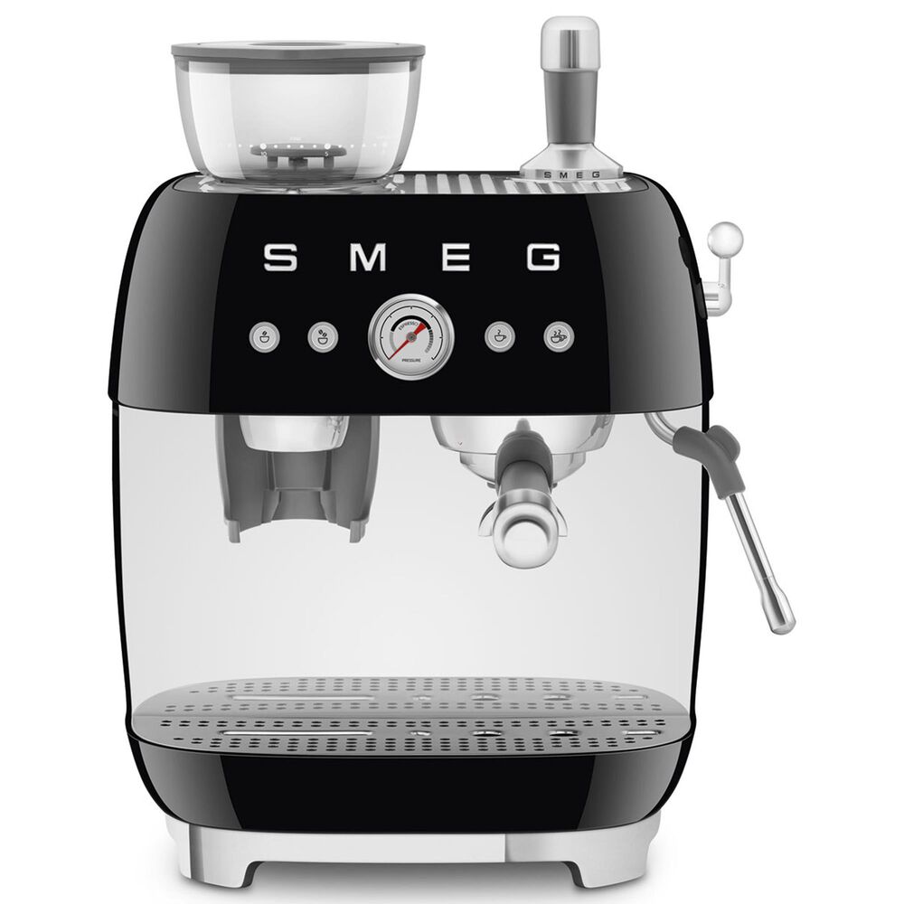 Smeg Espresso Manual Coffee Machine with Grinder in Black, , large