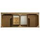 James Martin Vanities Breckenridge 60" Double Bathroom Vanity in Light Natural Oak with 3 cm Arctic Fall Solid Surface Top and Rectangular Sinks, , large
