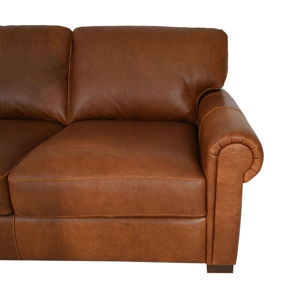 Bordeaux &amp; Co 4-Piece Leather Sectional in Leon Maple, , large