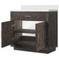 Lexora Home Abbey 36" Single Bathroom Vanity in Brown Oak with 2 cm White Quartz Top and Rectangular Sink, , large