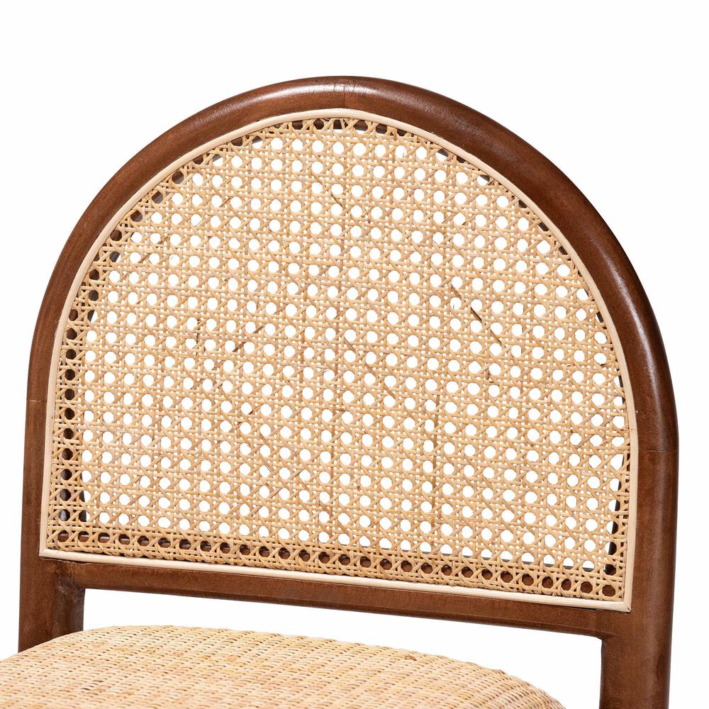Baxton Studio Maryland Counter Stool in Natural and Walnut Brown, , large