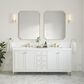 James Martin Vanities Chicago 72" Double Bathroom Vanity in Glossy White with 3 cm White Zeus Quartz Top and Rectangular Sinks, , large