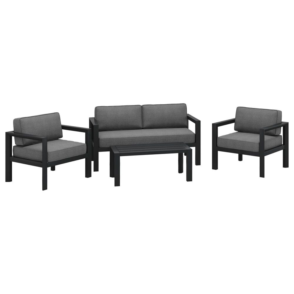 Homestyles Grayton 4-Piece Patio Conversation Set with Loveseat in Gray, , large