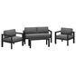 Homestyles Grayton 4-Piece Patio Conversation Set with Loveseat in Gray, , large
