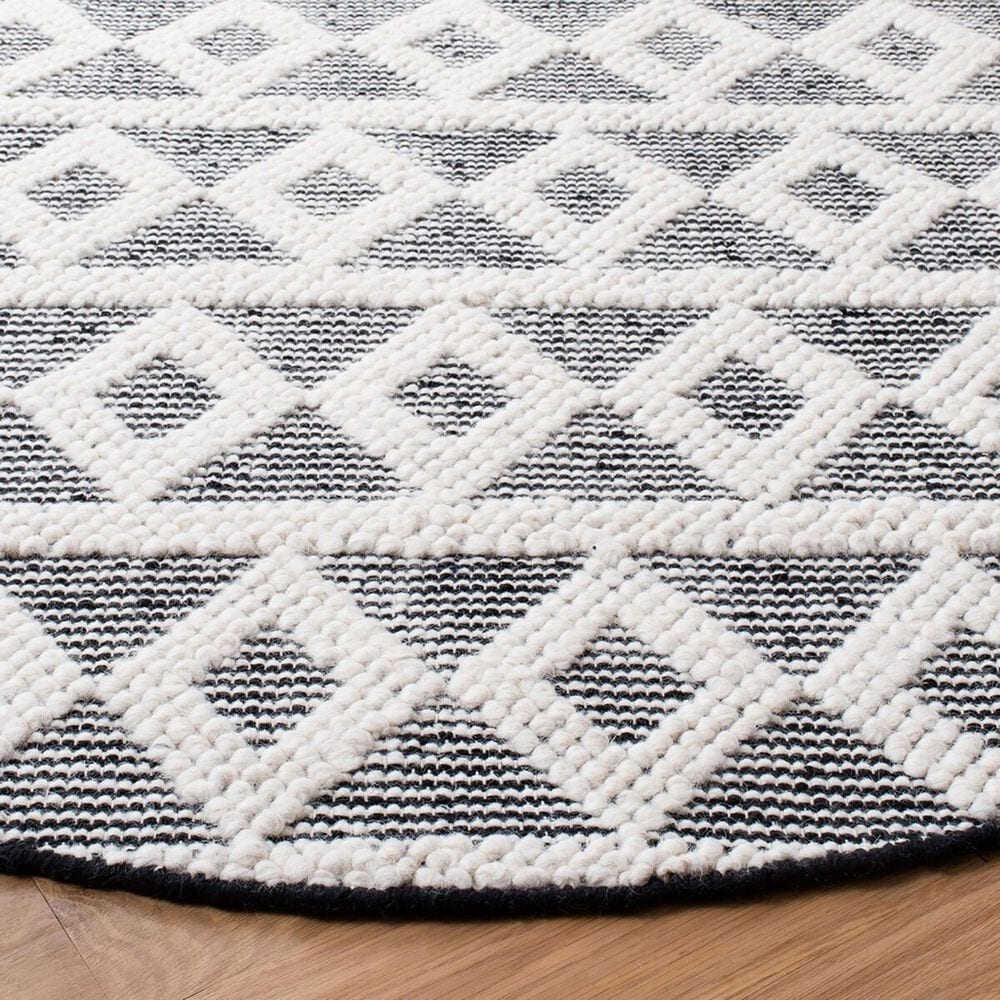 Safavieh Natura NAT479A 6&#39; Round Ivory and Black Area Rug, , large